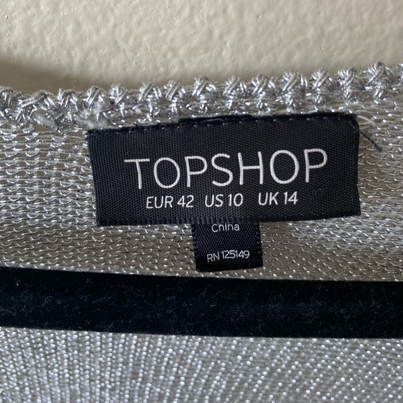 Topshop Silver Wrap Knit Top - Picture 7 of 7